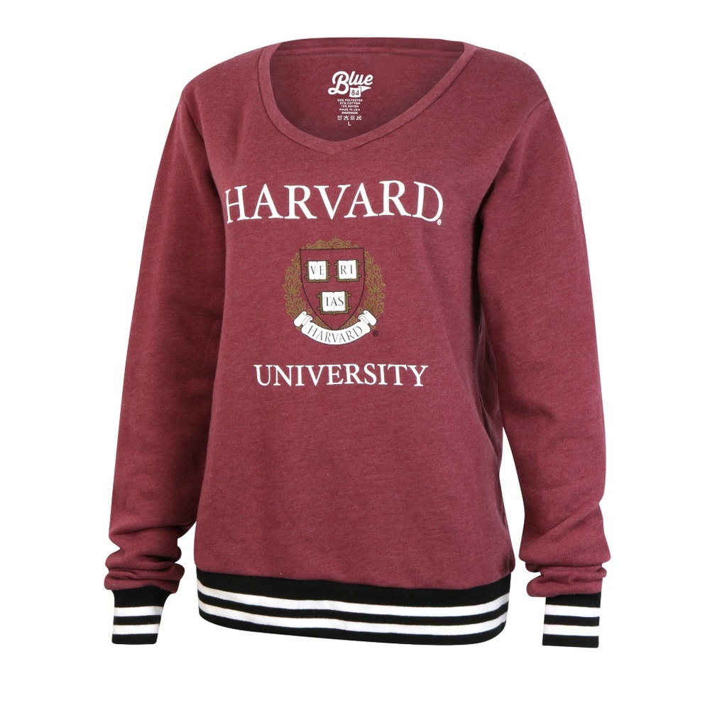 Harvard University Fleece V Neck Varsity Sweater